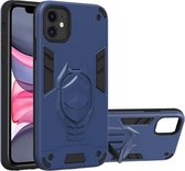 Voor iPhone 11 Pro Max 2 in 1 Armor Knight Series PC + TPU beschermhoes met onzichtbare houder (koningsblauw)