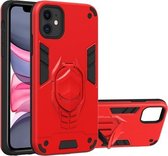 Voor iPhone 11 Pro Max 2 in 1 Armor Knight Series PC + TPU beschermhoes met onzichtbare houder (rood)