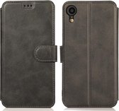 Voor iPhone XR Kalf Textuur Magnetische Gesp Horizontale Flip Leren Case met Houder & Kaartsleuven & Portemonnee & Fotolijst (Zwart)