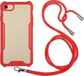 Acryl + kleur TPU schokbestendig hoesje met nekkoord voor iPhone 6 (rood)