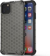 Schokbestendige honingraat pc + TPU-hoes voor iPhone 11 Pro Max (zwart)