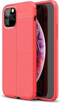 Litchi Texture TPU schokbestendig hoesje voor iPhone 11 (rood)