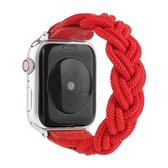 Elastische geweven horlogeband voor Apple Watch Series 6 & SE & 5 & 4 44 mm / 3 & 2 & 1 42 mm, lengte: 150 mm (rood)