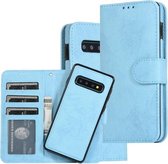 Voor Samsung Galaxy S10 Retro 2 in 1 Afneembare Magnetische Horizontale Flip TPU + PU Leren Case met Houder & Kaartsleuven & Fotolijst & Portemonnee (Hemelsblauw)