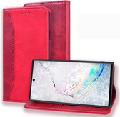Voor Samsung Galaxy Note 10 Business Stitching Horizontale flip lederen tas met dubbele vouw & beugel & kaartsleuven & fotolijst & portemonnee (rood)