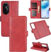 Voor Huawei nova 8 Pro 5G Dual-side magnetische gesp Horizontale flip lederen tas met houder & kaartsleuven & portemonnee (rood)