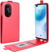 Voor Huawei nova 8 Pro 5G R64 Texture enkele verticale flip lederen beschermhoes met kaartsleuven en fotolijst (rood)