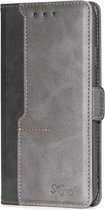 Voor Huawei Nova 3e Retro Textuur Contrast Kleur Zijgesp Horizontale Flip Leren Case met Houder & Kaartsleuven & Portemonnee (Zwart)