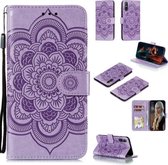 Voor Huawei Enjoy 10e Mandala Embossing Patroon Horizontale Flip PU Lederen Case met Houder & Kaartsleuven & Walle & Lanyard (Paars)