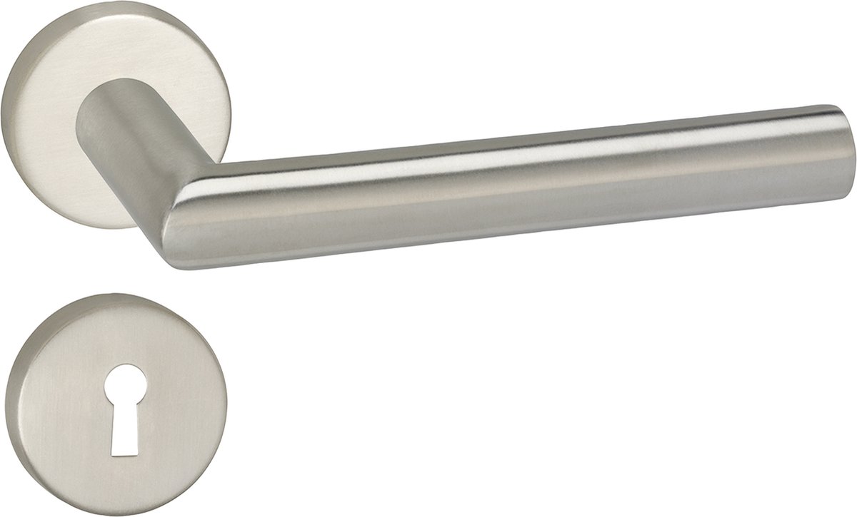 Impresso Harrow Deurklink – Deurbeslag – Rond – Rozet met Sleutelgat – Zilver