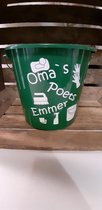 Emmer - Tekst - 5 liter - Oma's Poetsemmer - Groen - Kado - Gift