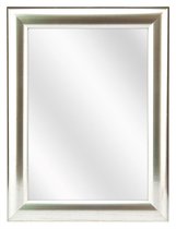 Spiegel met Ronde Houten Lijst - Zilver - 50 x 80 cm