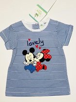 Disney Minnie Mouse t-shirt - blauw gestreept - maat 80 (18 maanden)