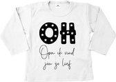 Baby shirt-shirt voor de allerliefste opa-Opa ik vind je zo lief-jongen-meisje-shirt lange mouwen-wit-zwart-Maat 62