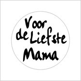 Voor de liefste mama - sticker / etiket - voor een cadeautje / kado - moederdag - 10 stuks - doorsnede 39mm -cadeaustickers - afsluitstickers - decoratie stickers - birthday stickers - gift s