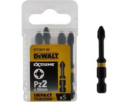 DeWALT PZ2 50mm Impact Torsion Schroefbits (5 stuks) - Extreme - DT7391T