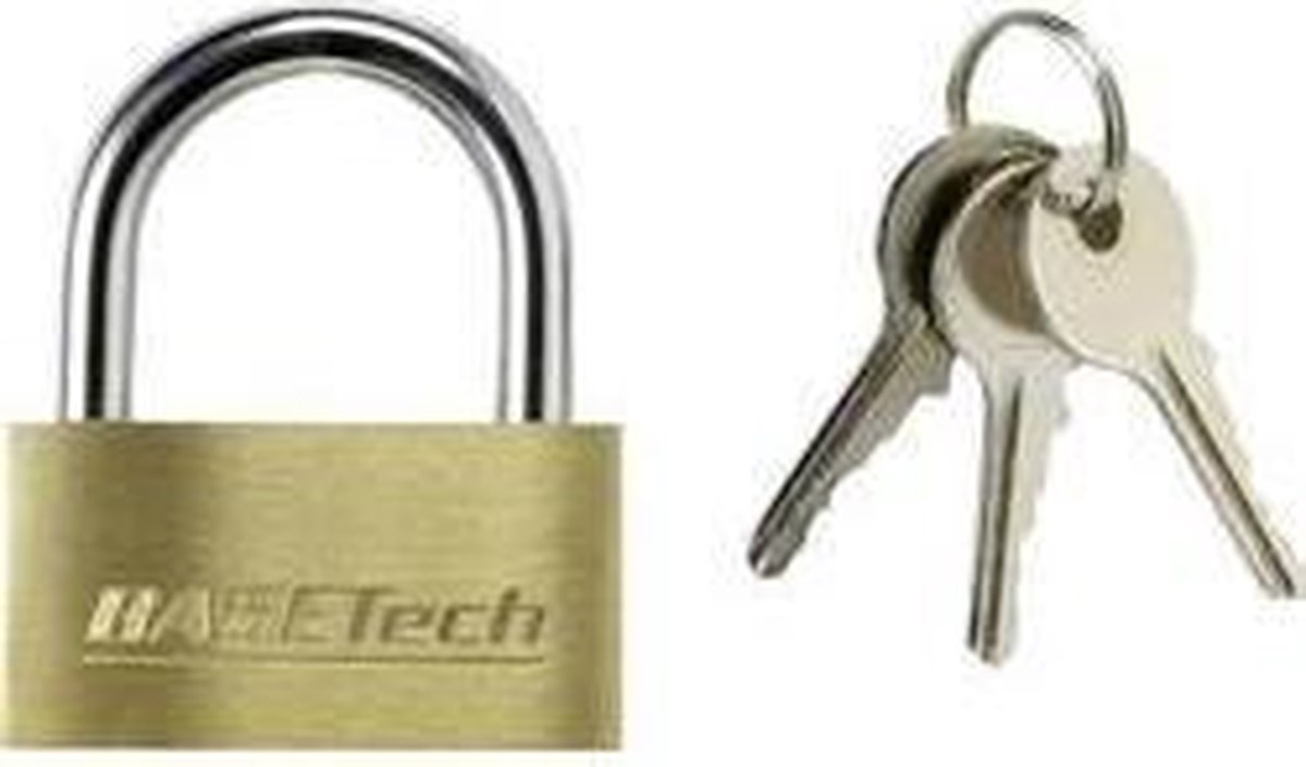 Basetech Met 3 sleutels 1362992 Goud-geel Sleutelslot