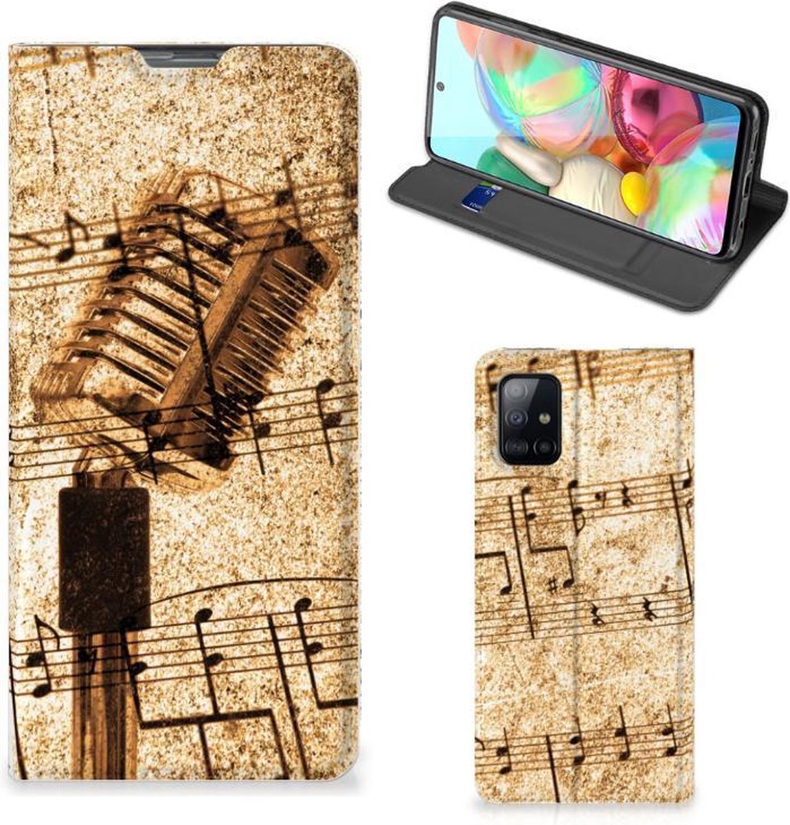 Samsung Galaxy A71 Stand Case Bladmuziek