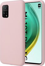 Hoesje geschikt voor Xiaomi Mi 10T - Matte Back Cover Microvezel Siliconen Case Hoes Roze