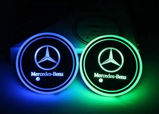 Mercedes Benz Lichtgevende LED Onderzetters - DE VERBETERDE VERSIE - VERSIE  A -... | bol.com