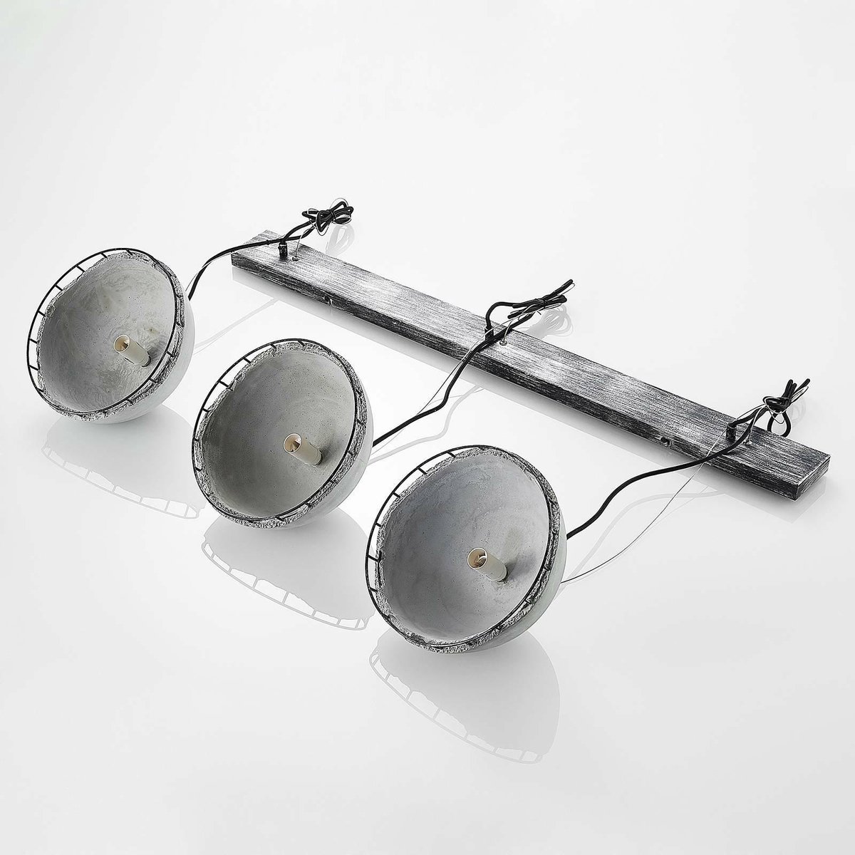 Lindby - hanglamp - 3 lichts - ijzer, beton - H: 12.5 cm - E14 - beton grijs