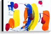 Canvas  - Gekleurde Abstracte Verfvegen - 60x40cm Foto op Canvas Schilderij (Wanddecoratie op Canvas)