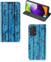 Telefoonhoesje Geschikt voor Samsung Galaxy A52 Magnet Case Wood Blue