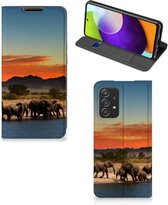 Telefoon Hoesje Samsung Galaxy A52 Wallet Book Case Olifanten