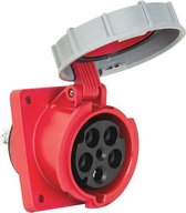 Mete - CEE female - inbouw - 5 polig 6H 63A IP67 - waterdicht - kracht - rood -  stekker 380-415VAC