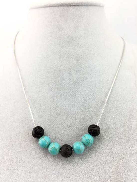 Wellness-House | Unisex ketting Lava Energy | Natuurstenen Ketting | Lava | Turquoise | Zen | Fashion