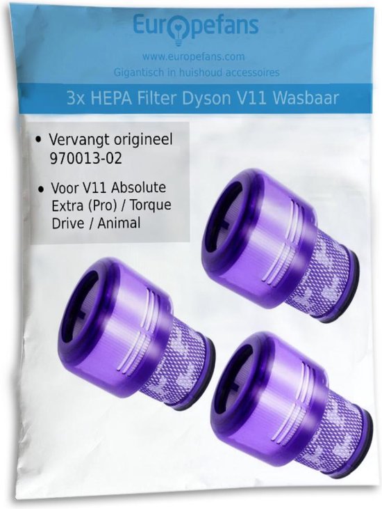 3x Dyson V11/V15 HEPA filter Stofzuiger Motor Wasbaar Absolute Pro Total Clean Torque Drive Animal Parquet SV14 970013-02