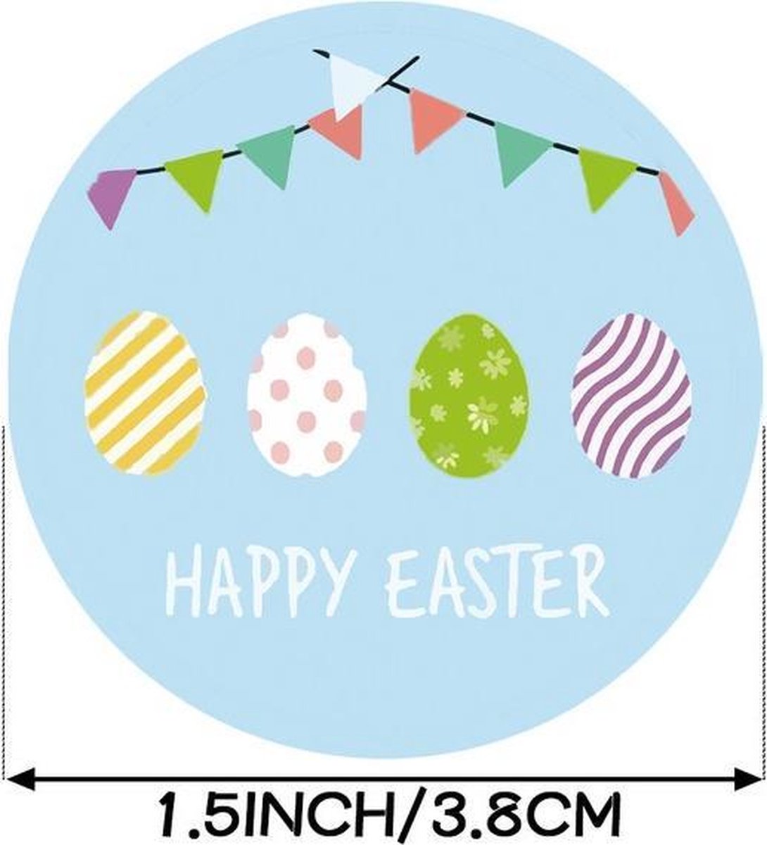 Paas Sticker - Sluitsticker - 8 prints - Sluitzegel Pasen - Happy Easter - Ei - Kuiken - Konijn - Vlag | Kaart - Envelop | Fijne Paasdagen - Paasfeest | Kids - Kind | Envelop stickers | Cadeau - Gift - Cadeauzakje - Traktatie | Chique inpakken — afbeelding 2