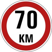 Maximaal 70 km sticker, A1 150 mm