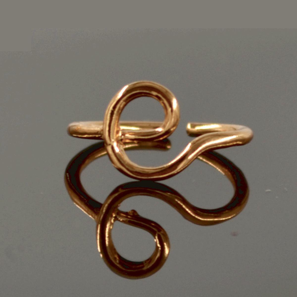 Gading® Dames Ring met letter "E"- vrouwen Rosegouden letter Ringen- Vriendschapsring - Relatie Ringen