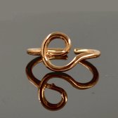 Gading® Dames Ring met letter "E"- vrouwen Rosegouden letter Ringen- Vriendschapsring - Relatie Ringen