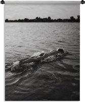 Wandkleed Abstract Lichaam - Vrouw duikt in het water Wandkleed katoen 90x120 cm - Wandtapijt met foto