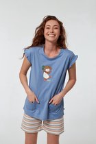 Woody pyjama meisjes/dames - blauw - cavia - 211-1-PSG-S/889 - maat 104