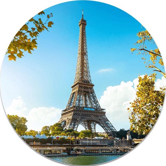 Muurcirkel De Eiffeltoren - FootballDesign | Forex kunststof 50 cm | Wandcirkel De Eiffeltoren Parijs