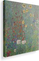 Gustav Klimt, Bostuin met zonnebloemen, 1906 op canvas, afmetingen van het schilderij zijn 60 X 100 CM