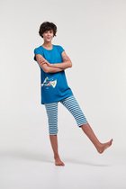 Woody pyjama meisjes/dames - blauw - zeemeeuw - 211-1-POS-S/871 - maat 176
