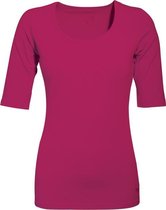 MOOI! Company - Dames T-shirt Joyce - mouwtje tot de elleboog - Aansluitend model - Kleur Carmin Rose - XS