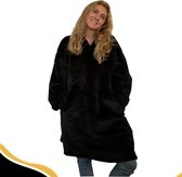 Becozy Hoodie Blanket (zwart) - Hoodie Deken - Hoodie Blanket - Deken Met Mouwen - Fleece Deken - Oversized Hoodie