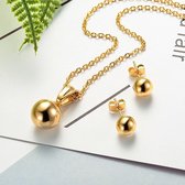 Dames Sieraden Set | Vrouwen sieraden | Halsketting met hanger | Oorbellen | Goudkleurig | Valentijnsdag cadeau | Lengte 45 cm