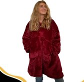 Becozy Hoodie Blanket (wijnrood) - Oodie - Hoodie Deken - Hoodie Blanket - Deken Met Mouwen - Fleece Deken - Huggle Hoodie - Oversized Hoodie