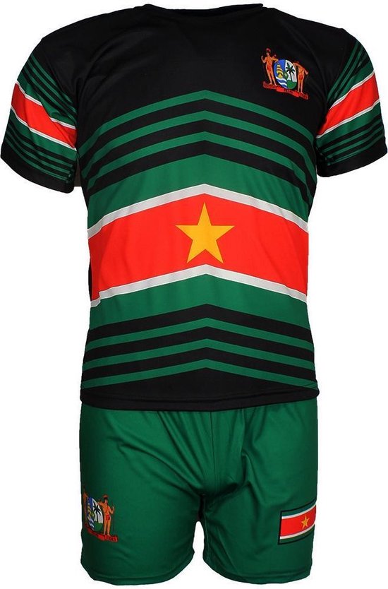 grote Oceaan snap hoofdpijn Suriname Techno Style Voetbal Tenue Set T-Shirt + Broek Zwart / Groen |  bol.com