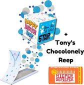 Boemby - Exploderende Confettikubus Verjaardagskaart - Tony Chocolonely Brievenbus Cadeau - Verjaardagscadeau - Chocoladecadeau - Unieke Confetti kaart