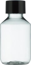 Lege Plastic Fles 100 ml PET transparant - met zwarte dop - set van 10 stuks - Navulbaar - Leeg