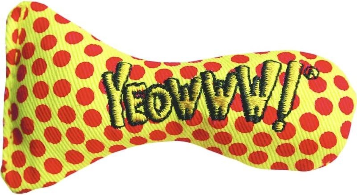 Yeowww! Stinkies Sardientje - Geel met stippen - 7.5 cm - Catnip Kattenkruid ( Kattenspeeltjes )