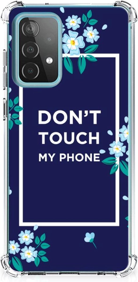 Samsung Galaxy A52 4G/5G Anti Shock Case Flowers Blue DTMP