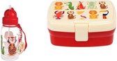 Rex Lunchbox set met Broodtrommel / Drinkfles  - Wilde dieren